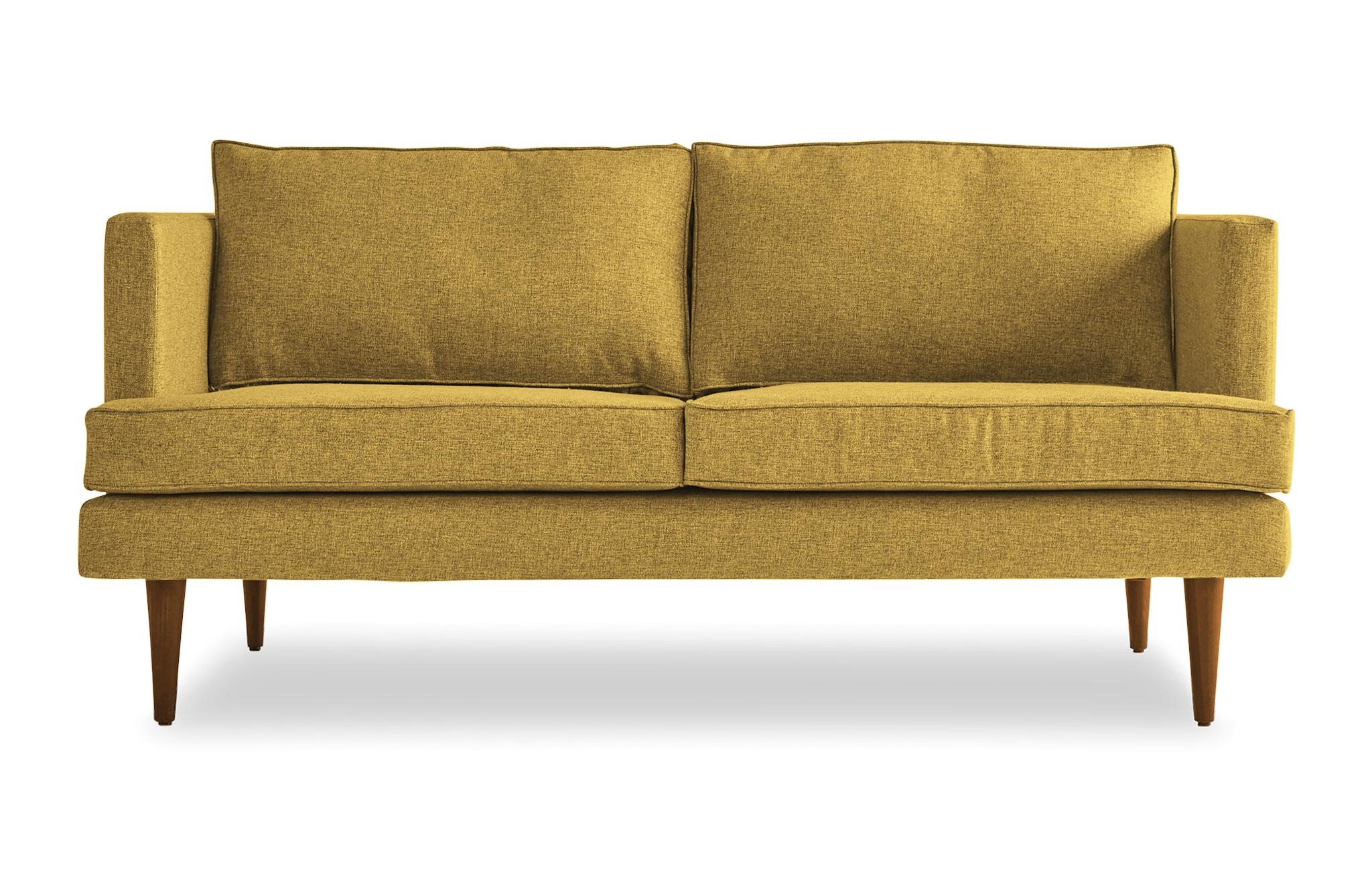 Yellow Preston Mid Century Modern 68" Sofa - Bentley Daisey - Mocha - Image 0