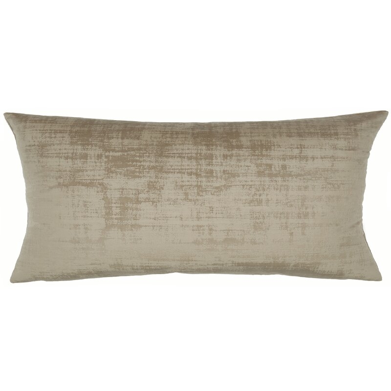 TOSS by Daniel Stuart Studio Dublin Feather Abstract Lumbar Pillow Color: Mushroom, Size: 12" H x 26" W - Image 0
