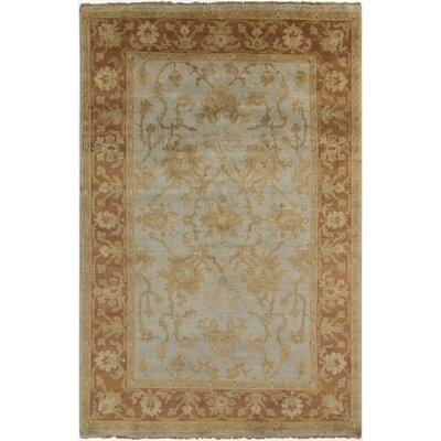 Dellinger Oriental Hand Knotted Wool Blue/Brown Area Rug - Image 0