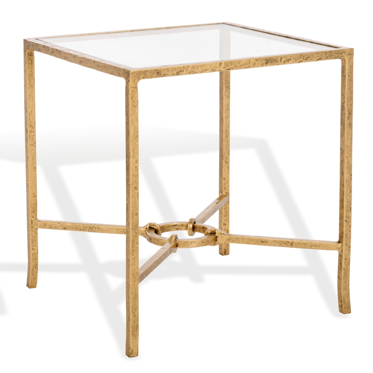 Tauri Metal Square Accent Table - Brass/Clear - Image 5