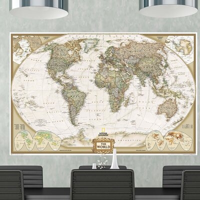National Geographic World Map Poster Wall Art - Image 0