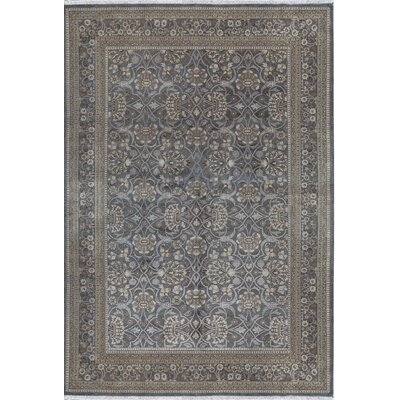 One-of-a-Kind Marquis Hand-Knotted Brown 6'3" x 9' Wool Area Rug - Image 0