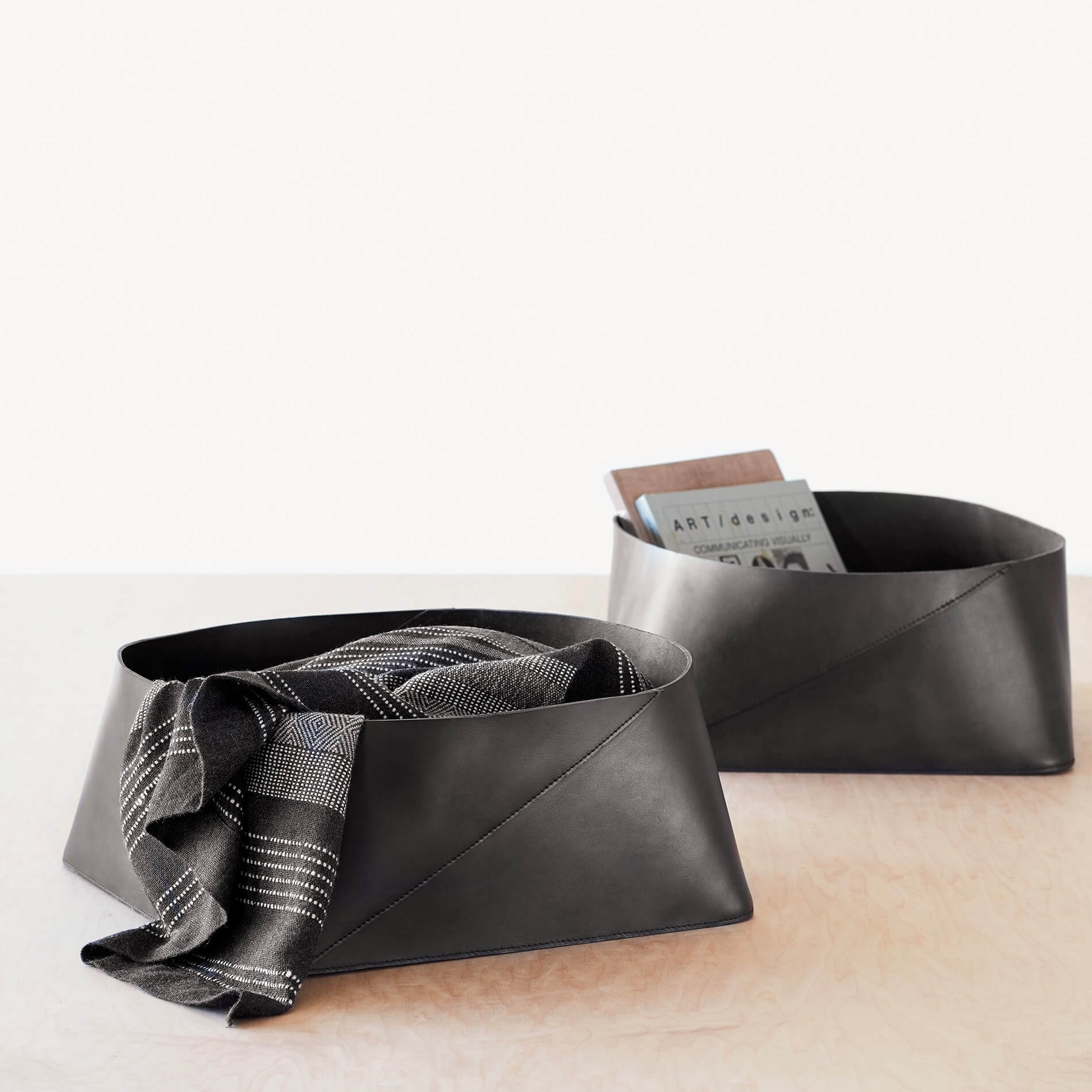 The Citizenry Azad Low Leather Storage Bin | Natural - Image 3