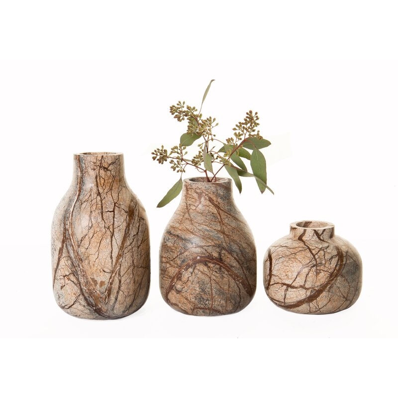 Fevzie Brown 4'' Stoneware Table Vase - Image 1