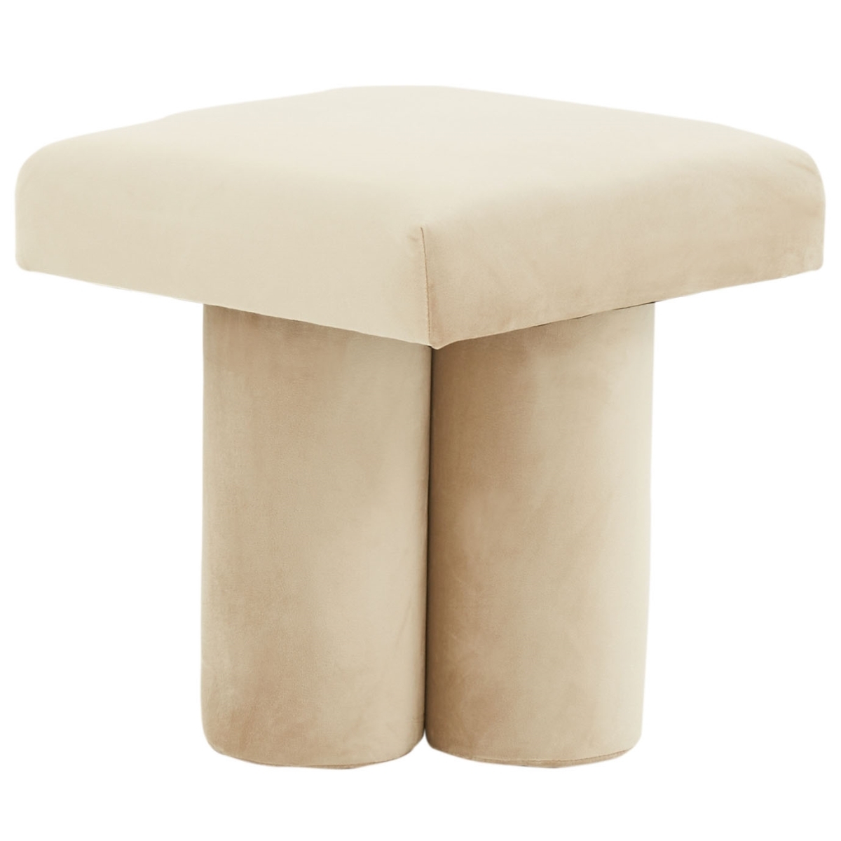 Deangelo Velvet Ottoman - Light Brown - Image 2