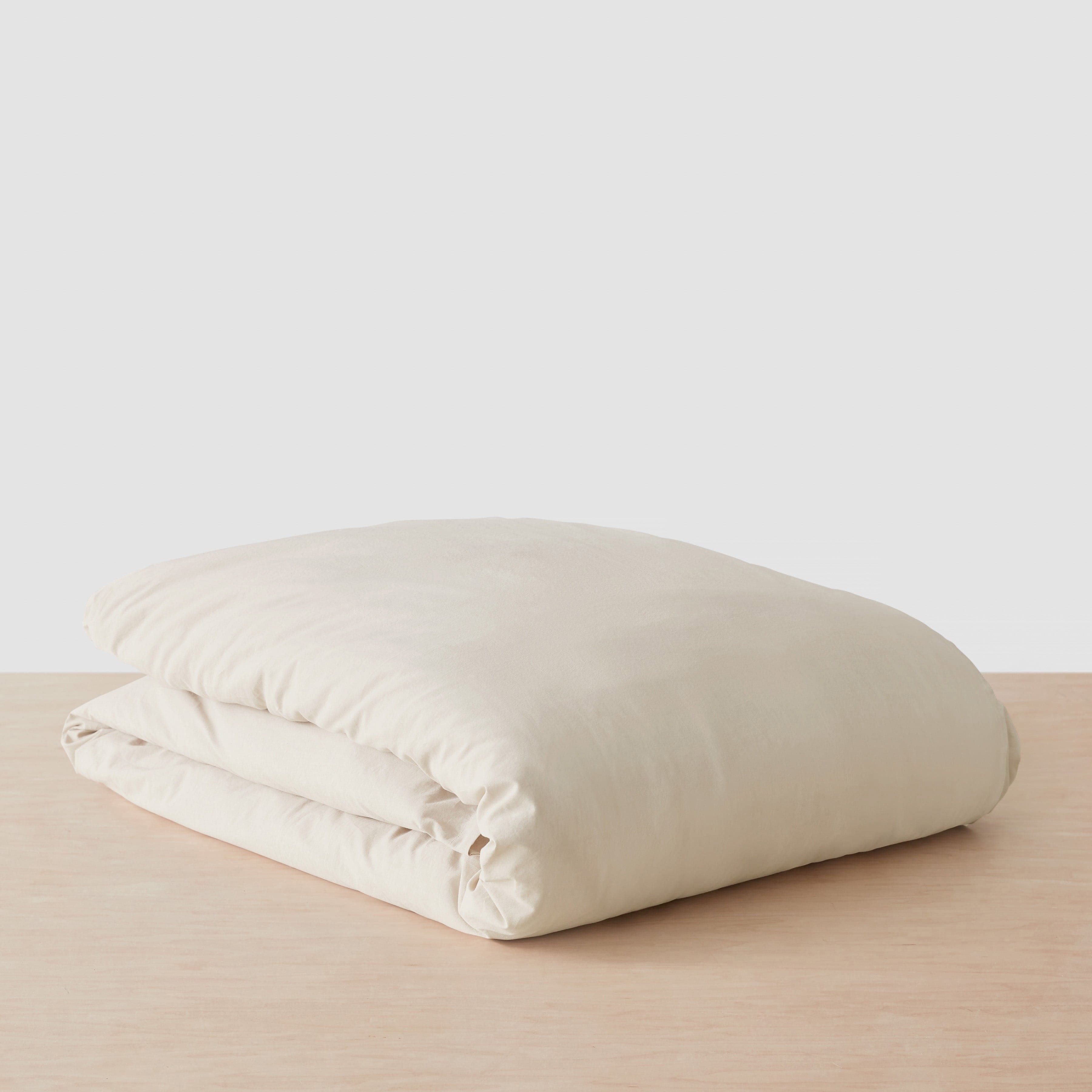 The Citizenry Stonewashed Organic Cotton Percale Duvet Cover | Full/Queen | Duvet Only | Ivory - Image 6