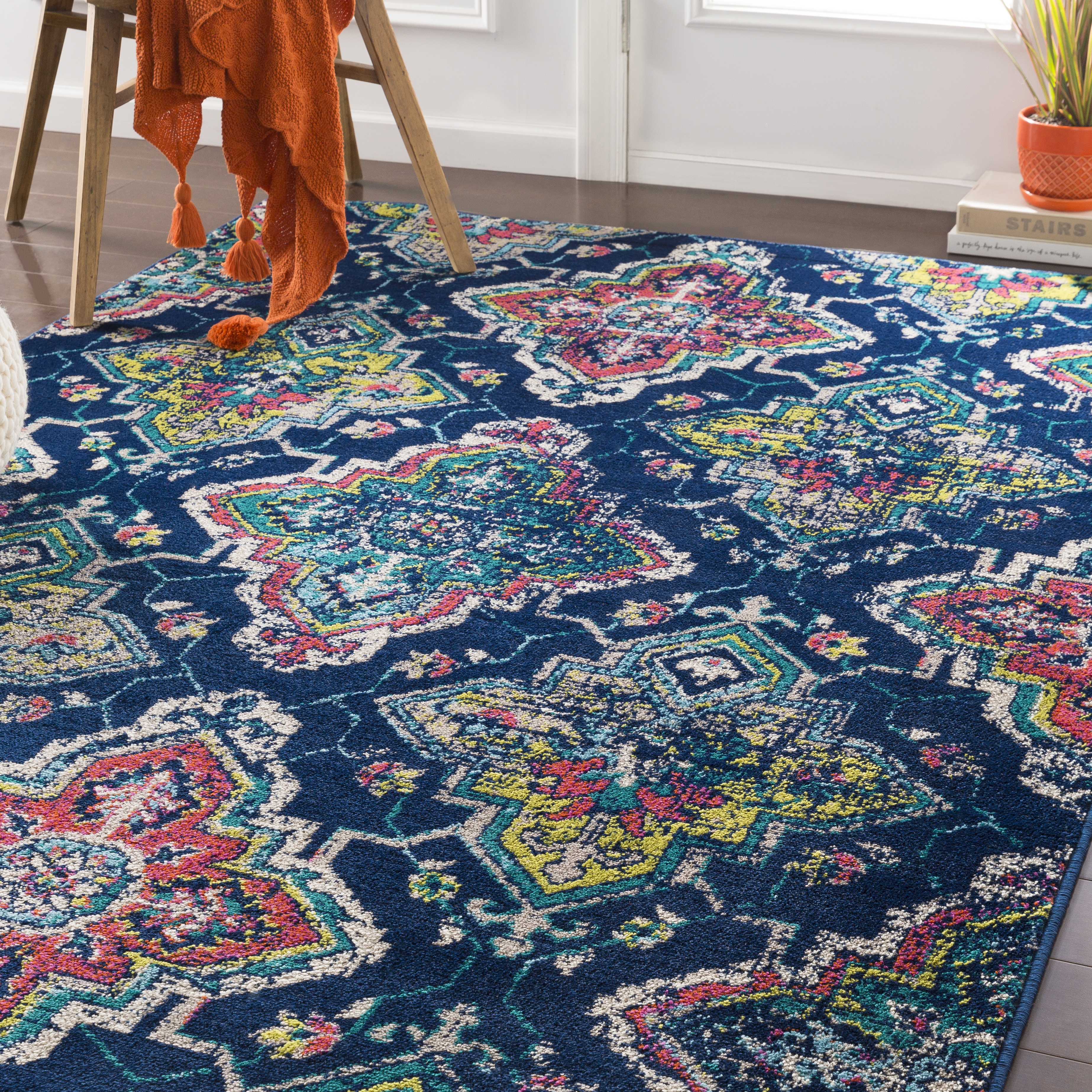 Paramount Blue Indoor 1'10" x 2'11" Machine Woven Rug - Image 1