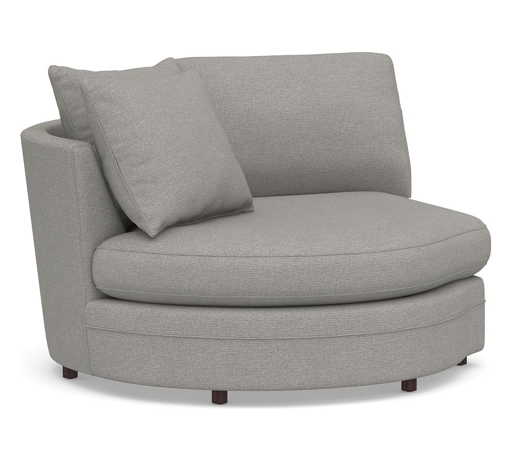 Pearce Roll Arm Upholstered Recliner, Down Blend Wrapped Cushions, Performance Heathered Basketweave Platinum - Image 0