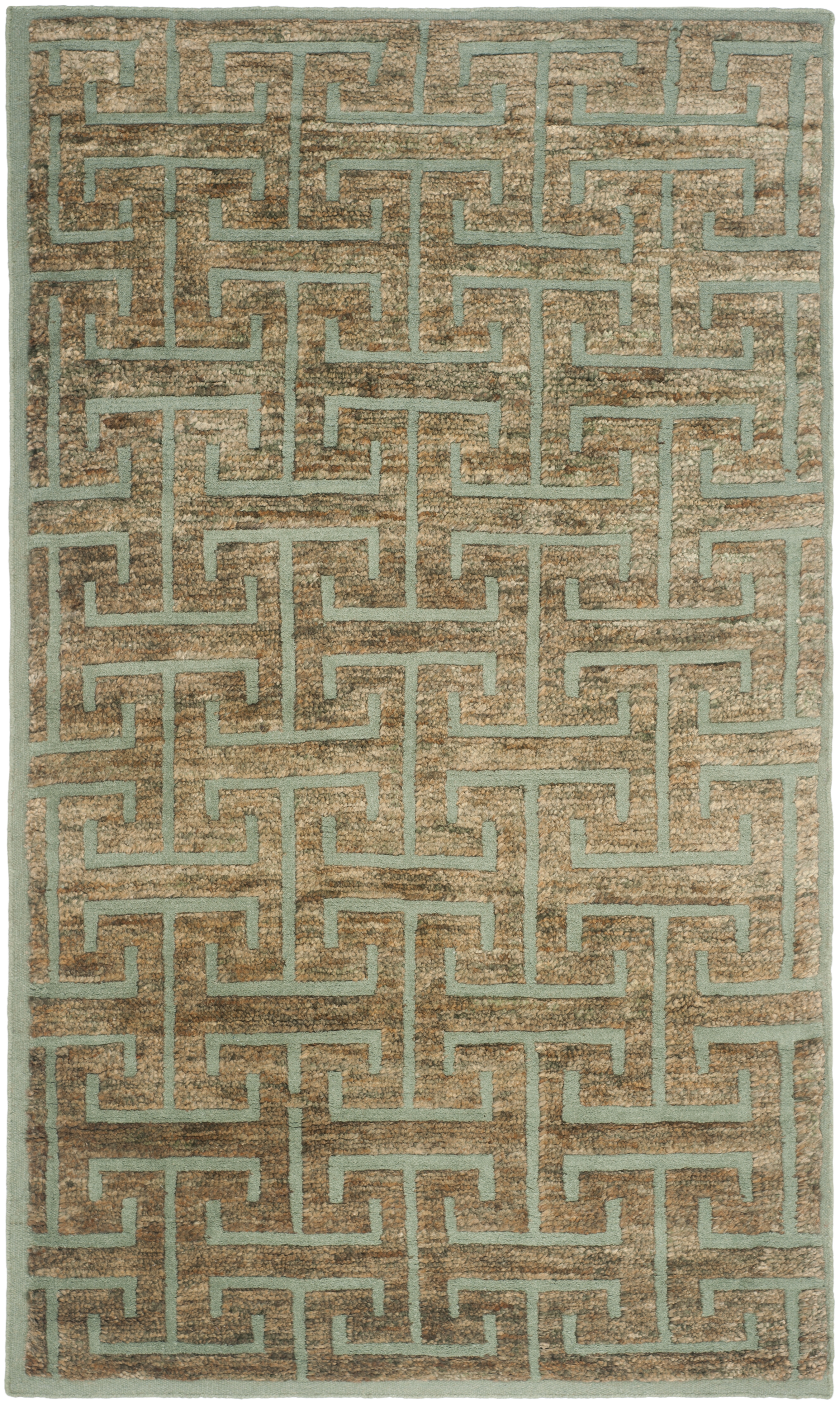 Arlo Home Hand Knotted Area Rug, TGR417D, Blue/Beige,  5' X 8' - Image 0