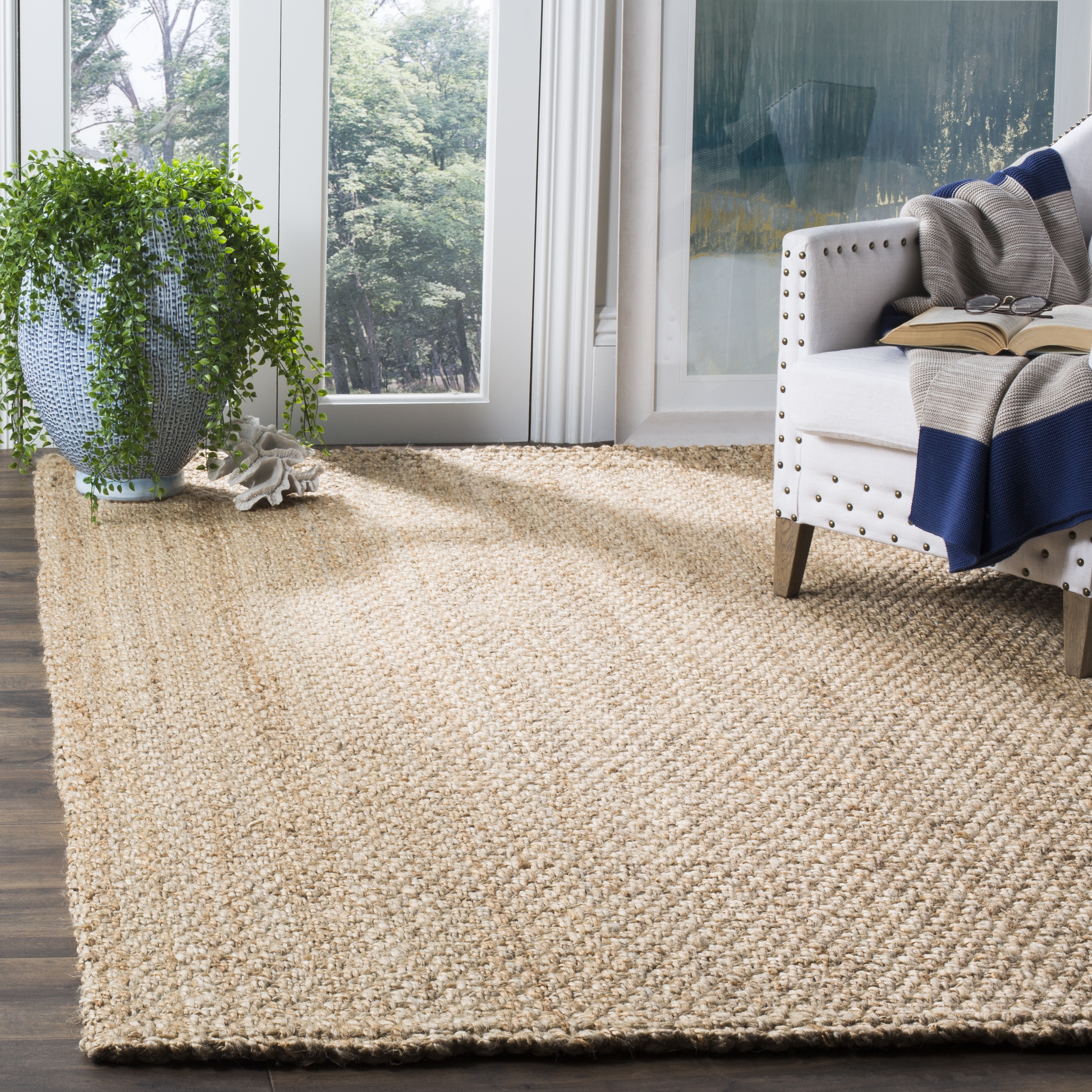 Arlo Home Hand Woven Area Rug, NF401A, Natural,  6' X 9' - Image 1