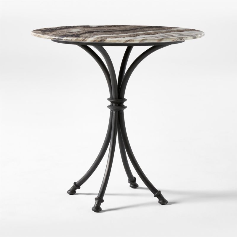 Canova Metal Outdoor Bistro Table with Marble Top 30" - Image 2