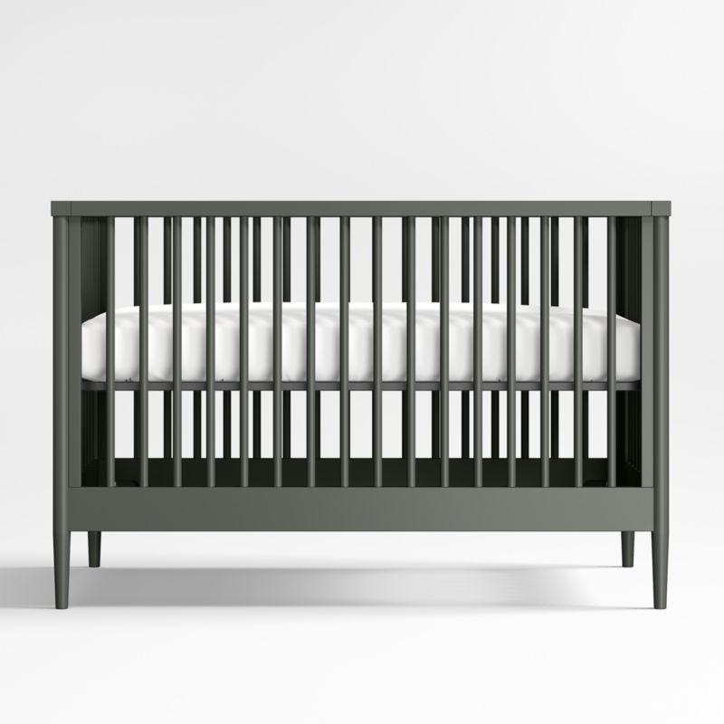 Hampshire Olive Green Wood Convertible Baby Crib with Toddler Bed Rail - Image 2