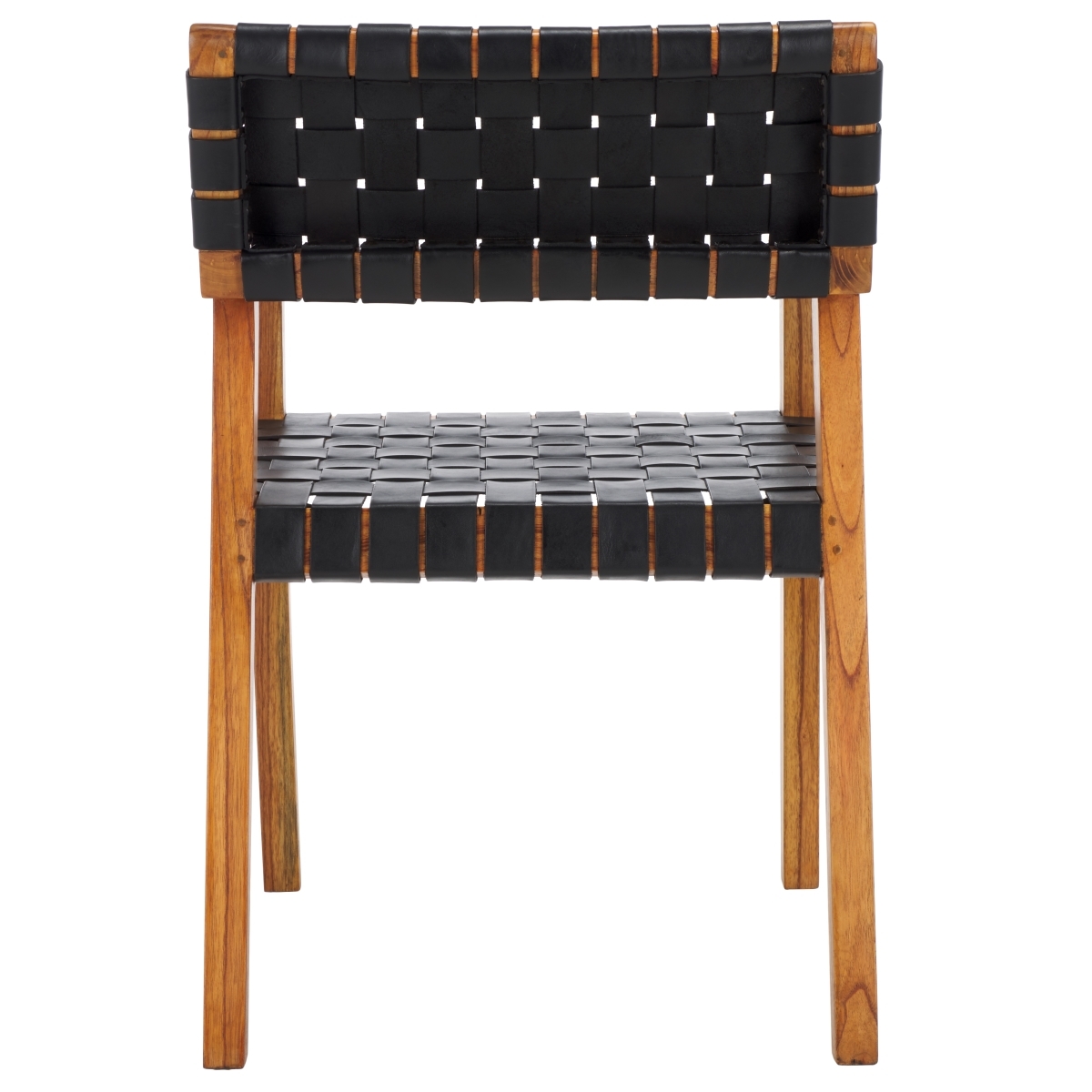 Cire Leather Dining Chair - Black / Natural - Safavieh - Image 7