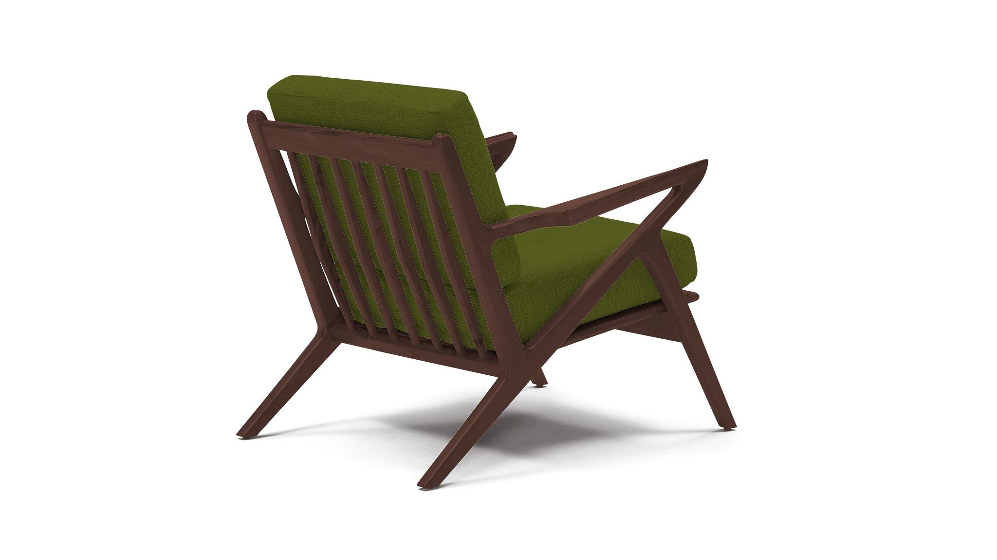 Green Soto Mid Century Modern Concave Arm Chair - Royale Apple - Walnut - Image 3