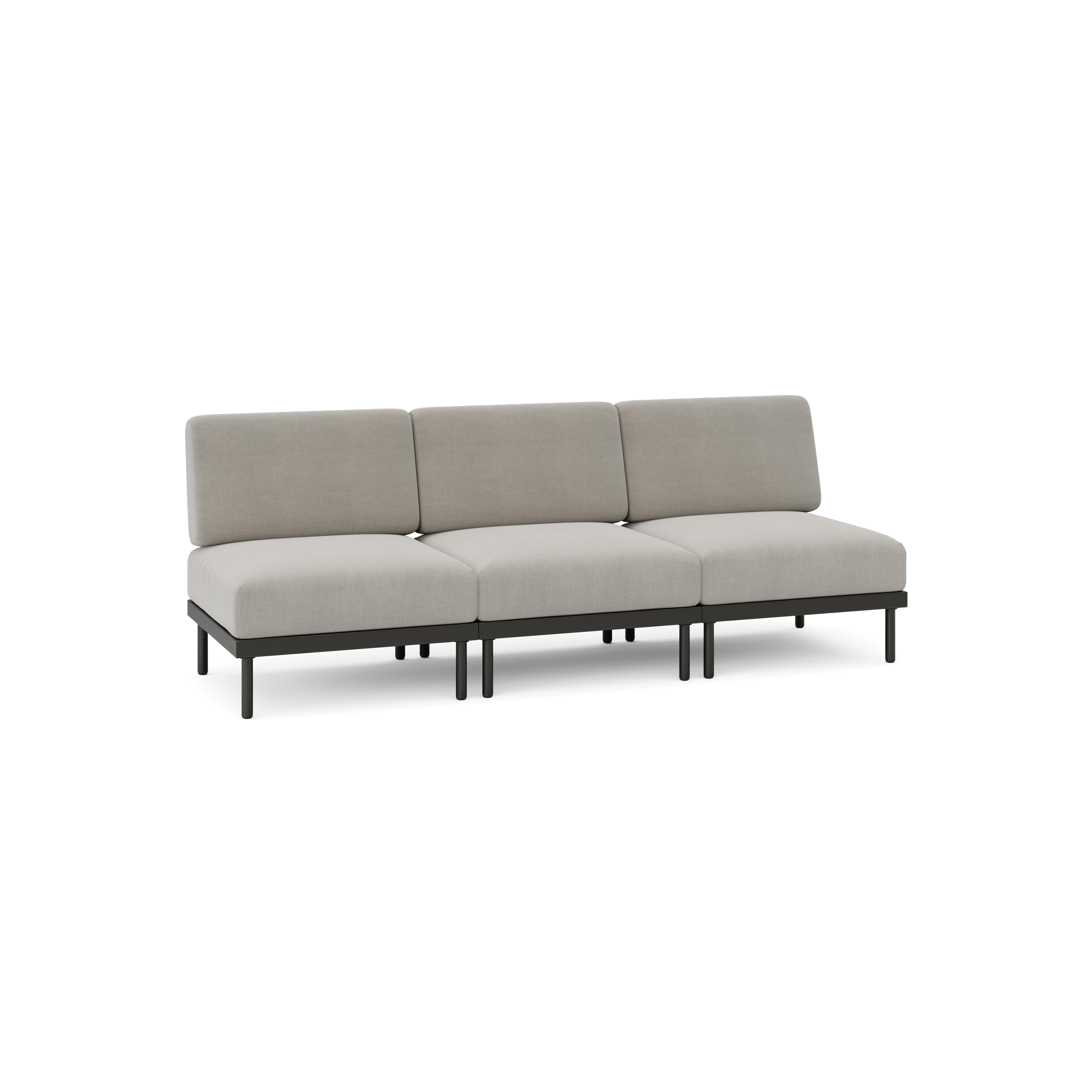 Relay Outdoor 3-Piece Armless Sofa - Shale - All Weather Fabric - Image 0