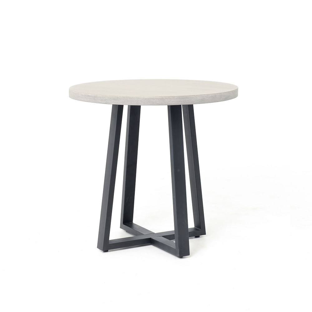 Malfa 31.5" Outdoor Round Dining Table, Light Grey - Image 0