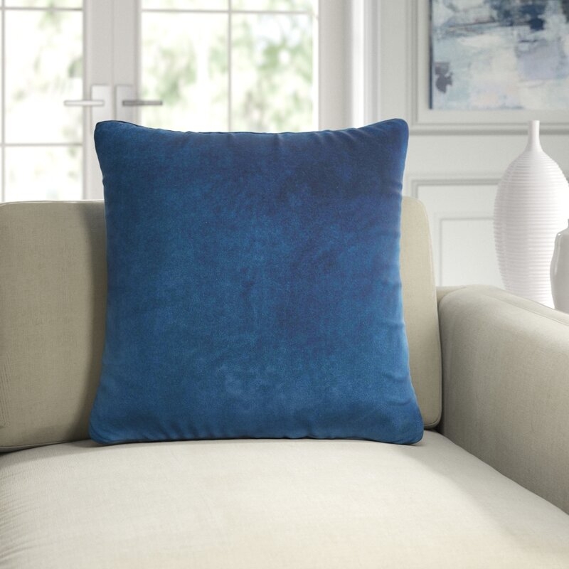Eastern Accents Plush Cotton Throw Pillow Color: Blue - Image 0