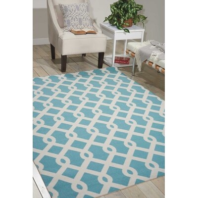Easterly Geometric Blue/White Indoor/Outdoor Area Rug - Image 0