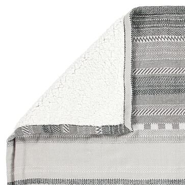 Cozy Pattern Stripe Baby Blanket, Gray - Image 2