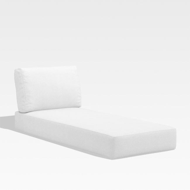 Walker Canvas White Outdoor Chaise Cushion - Image 0