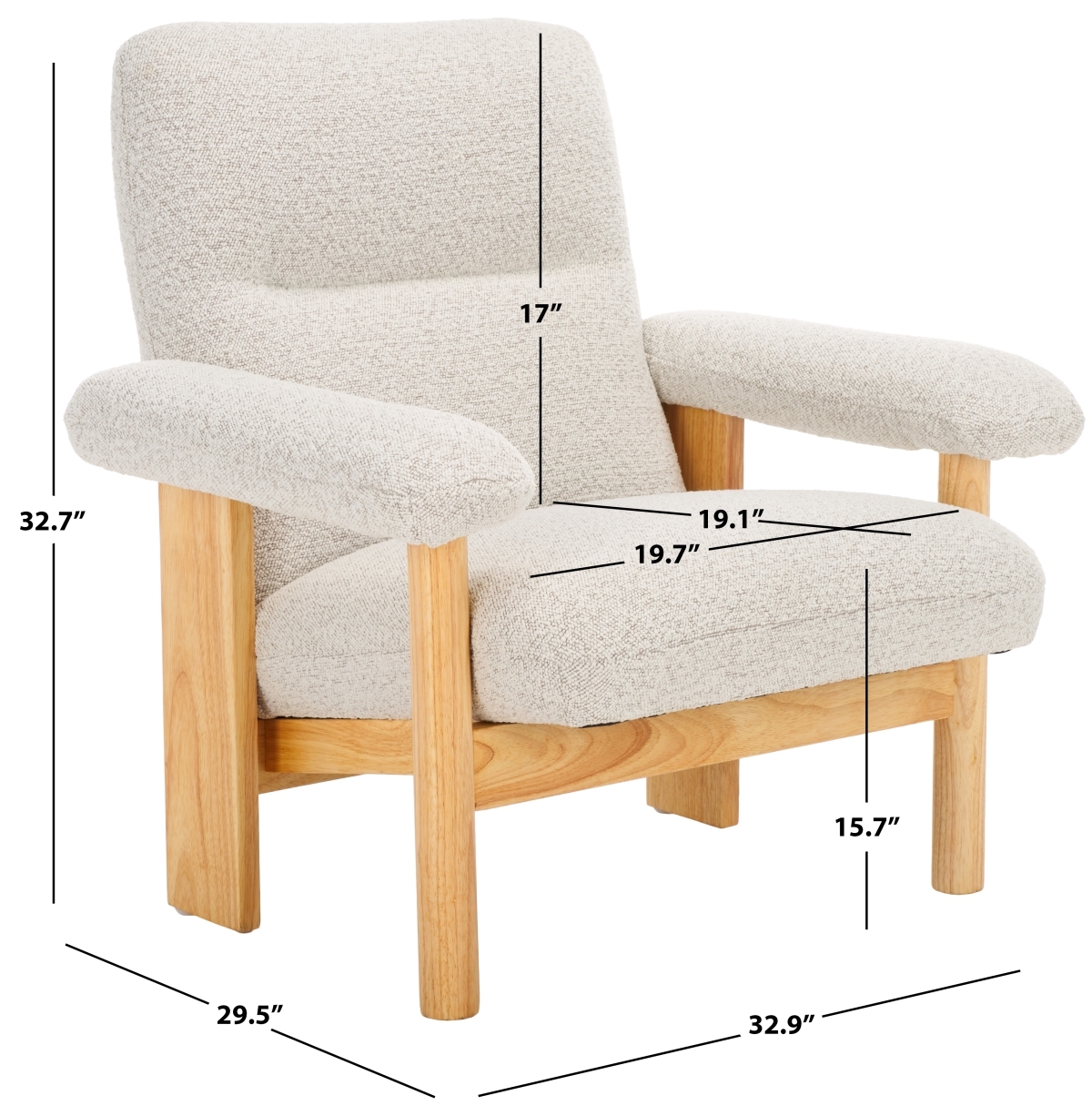 Attwell Accent Chair - Cream / Natural - Safavieh - Image 9
