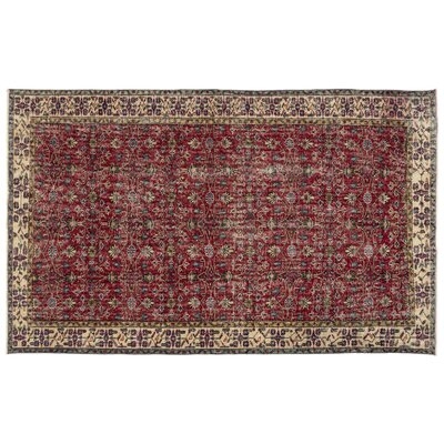One-of-a-Kind Hand-Knotted 1960s Turkish Red/Brown 5'5" x 8'11" Area Rug - Image 0