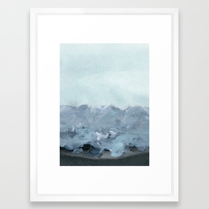 Bluish Grey Landscape Framed Art Print by Iris Lehnhardt - Vector White - MEDIUM (Gallery)-20x26 - Image 0