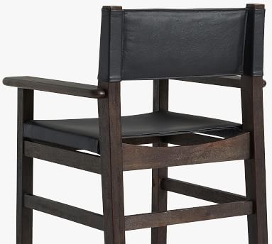 Segura Leather Dining Armchair, Blackened Oak Frame , Statesville Pebble - Image 1
