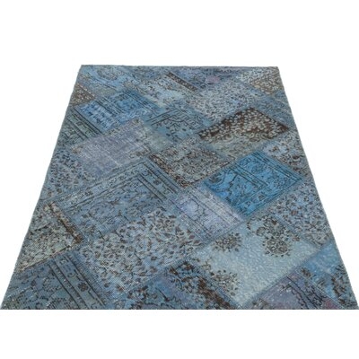 One-of-a-Kind Hand-Knotted 1960s Blue 3'2" x 5'2" Area Rug - Image 0