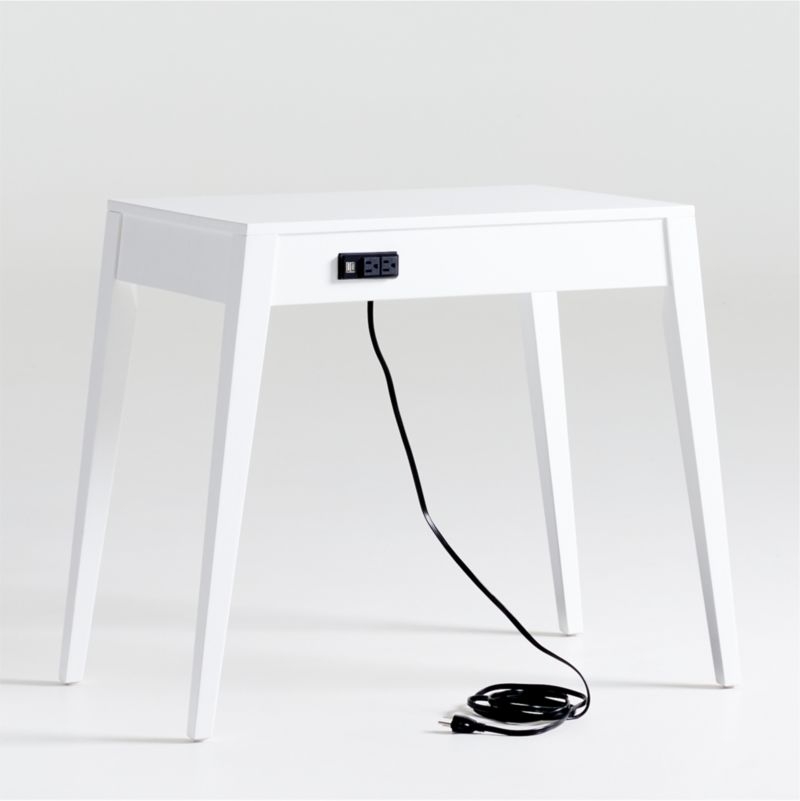 Atticus White Desk with Power - Image 2
