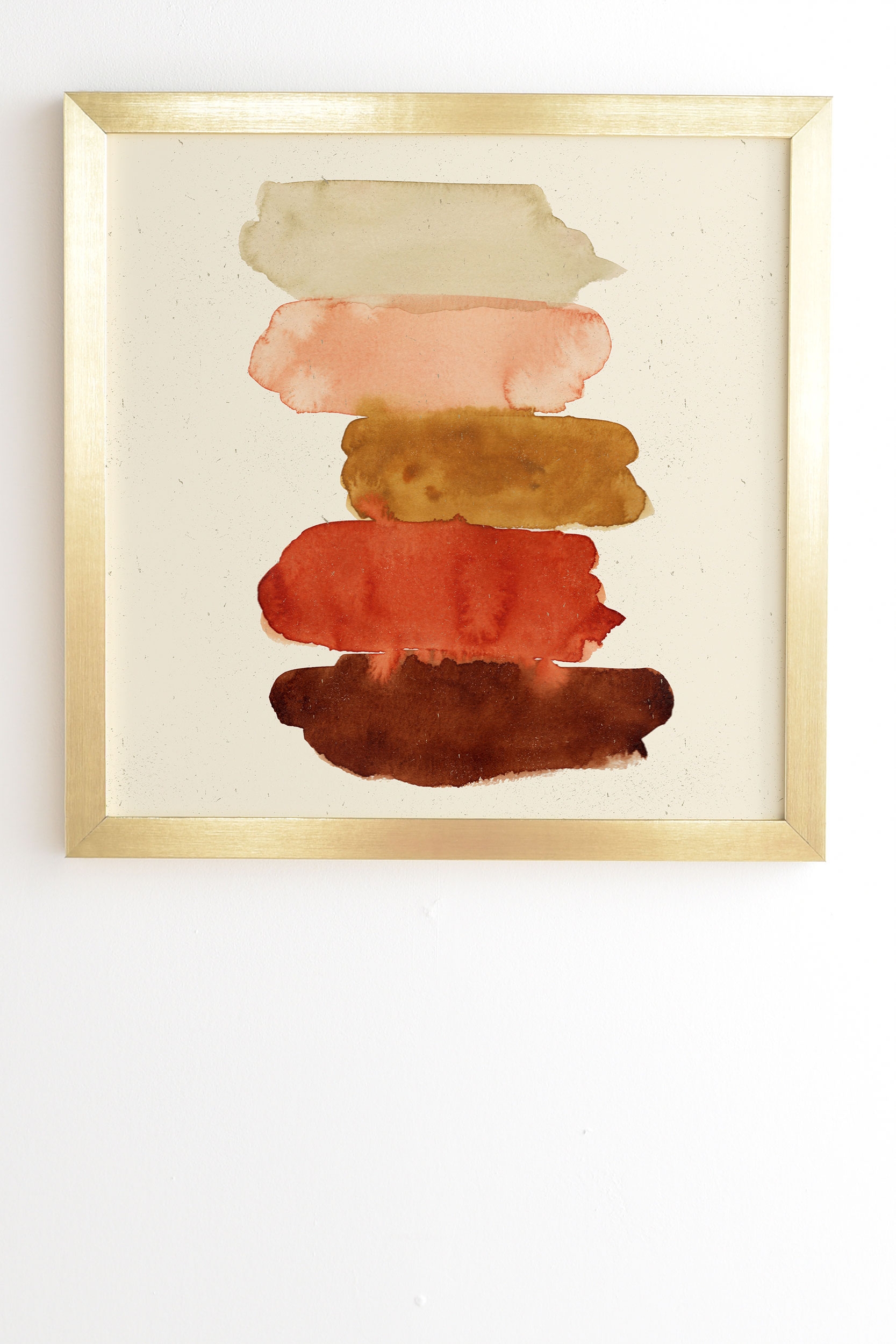 Watercolor Swatches Rust Brown by Pauline Stanley - Framed Wall Art Basic Gold 30" x 30" - Image 0