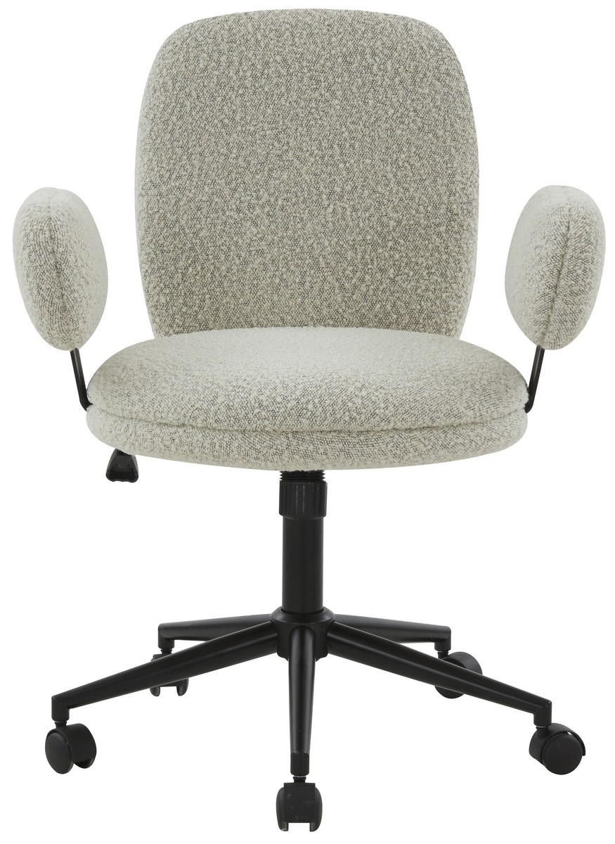 Emeril Boucle Adjustable Desk Chair - Light Grey/Black - Image 0