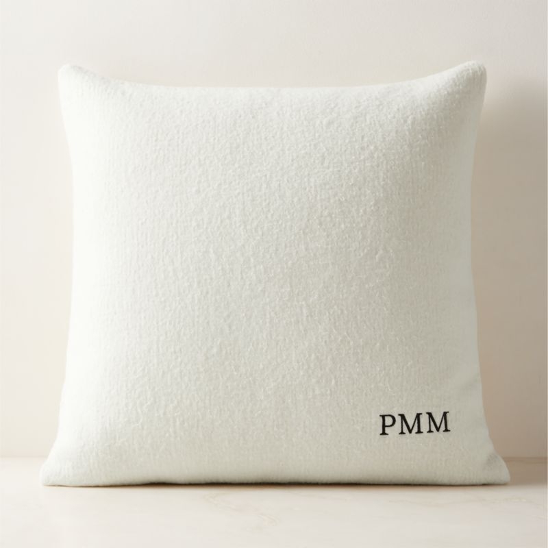 Tadeo Warm White Boiled Wool Throw Pillow Cover 23"x23" - Image 2