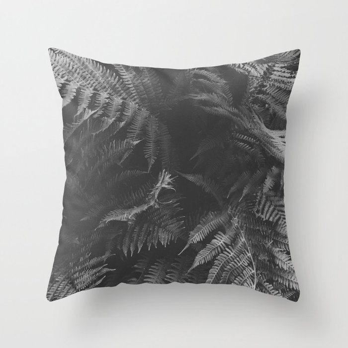 Colorless Fern Couch Throw Pillow by Tina Crespo AEURC/ Studio - Cover (18" x 18") with pillow insert - Outdoor Pillow - Image 0