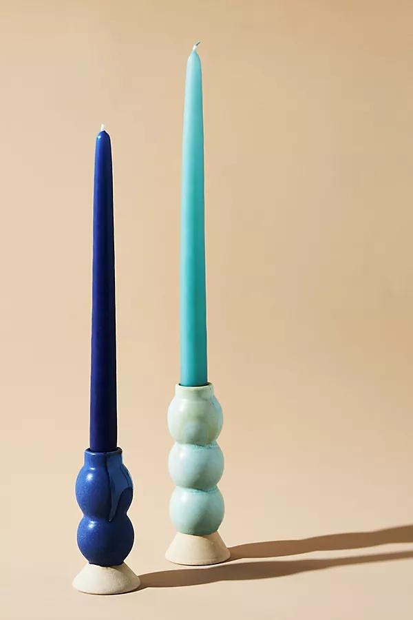 Maxine Taper Candle Holder By Anthropologie in Blue Size S - Image 0