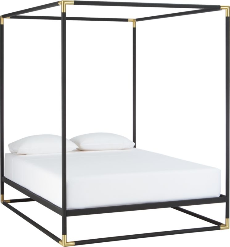 Frame Black Iron California King Canopy Bed - Image 1