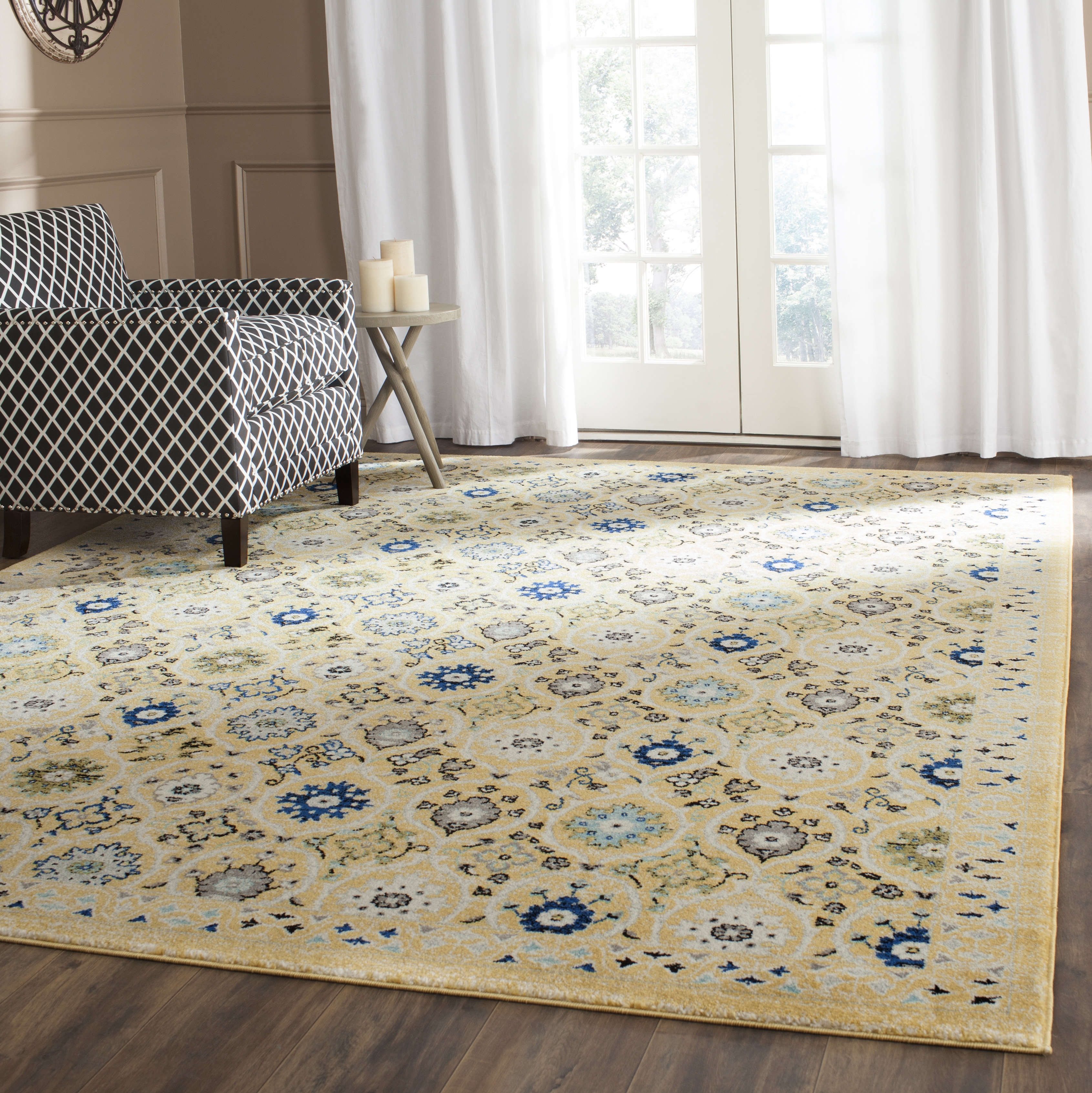 Arlo Home Woven Area Rug, EVK210B, Gold/Ivory,  10' X 14' - Image 1
