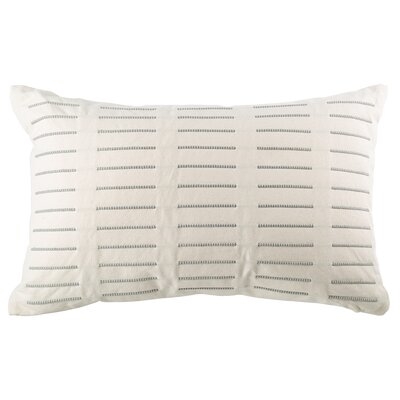 Khadijah Everyday Textured Rectangular Cotton Pillow Cover & Insert, 22" x 14" - Image 0