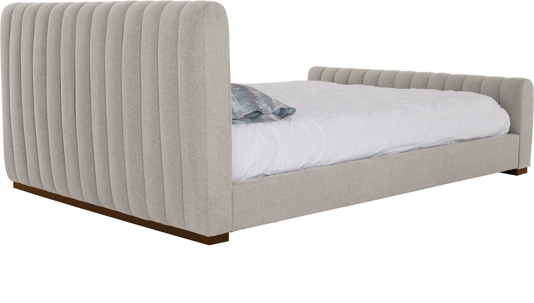 Gray Camille Mid Century Modern Bed - Prime Stone - Mocha - Eastern King - Image 3