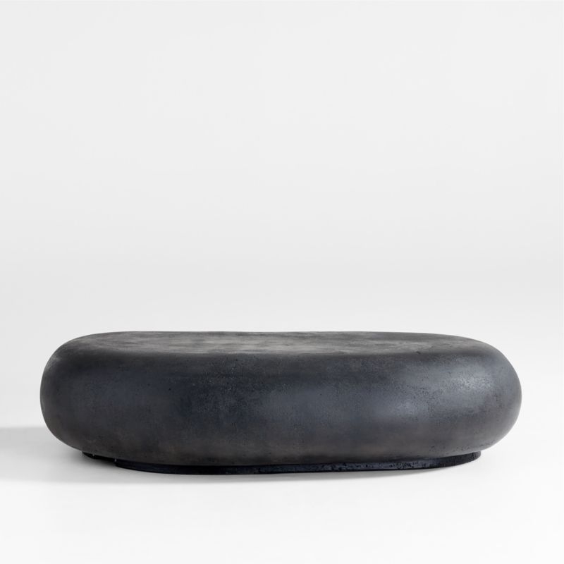 Pebble Charcoal Concrete 39" Oval Indoor/Outdoor Coffee Table by Leanne Ford - Image 3