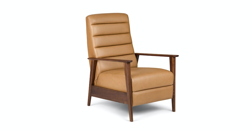 Ellow 28.5" Leather Reclining Lounge Chair - Charme Tan - Image 0
