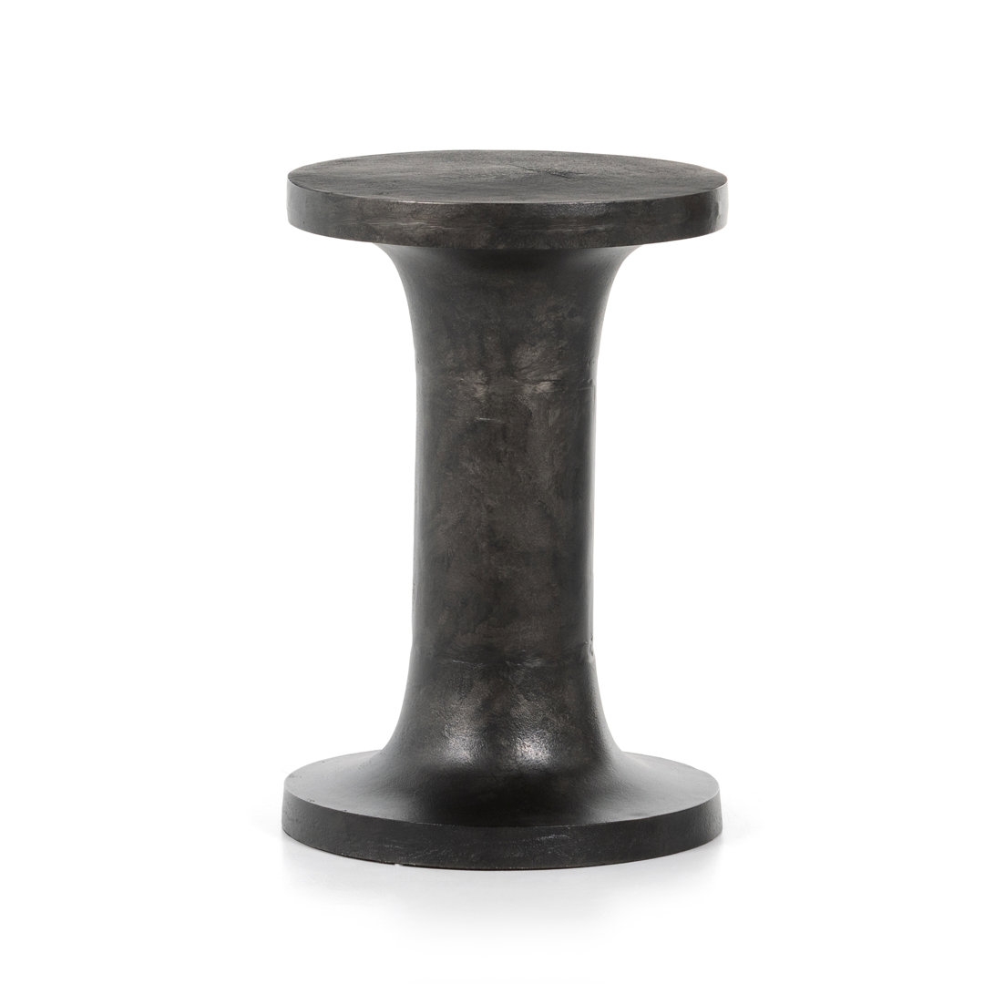 Four Hands Gino End Table-Raw Black - Image 0