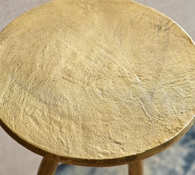 Bodhi 10" Round Metal Accent Table, Brass - Image 1
