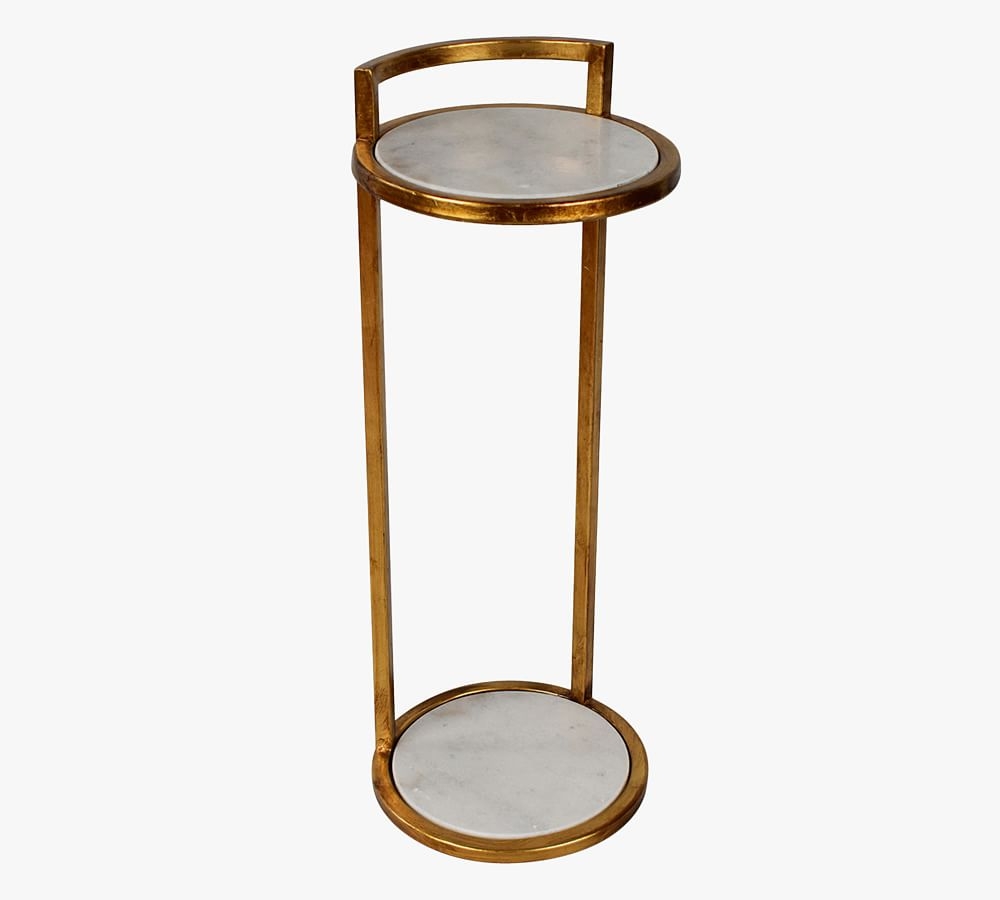 Callista Marble Cocktail Table, Gold Leaf - Image 0