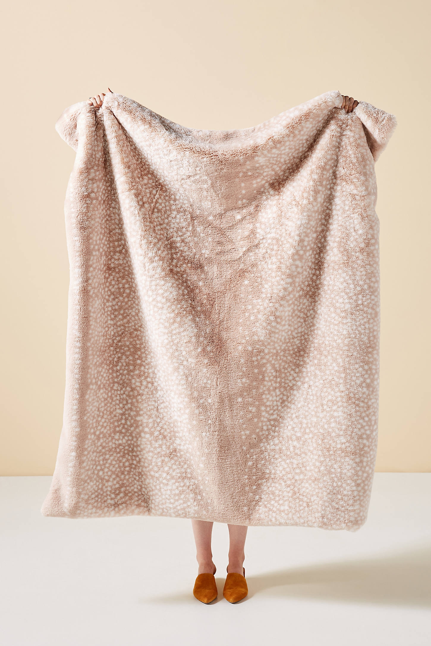 Fawn Faux Fur Throw Blanket - Image 0
