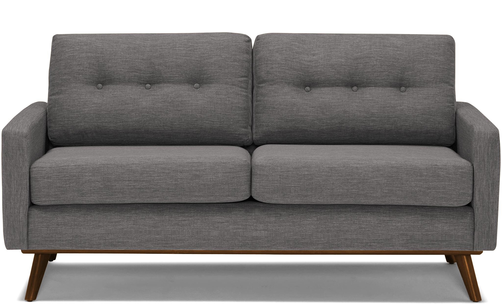 Gray Hopson Mid Century Modern Apartment Sofa - Taylor Felt Grey - Mocha - Image 0