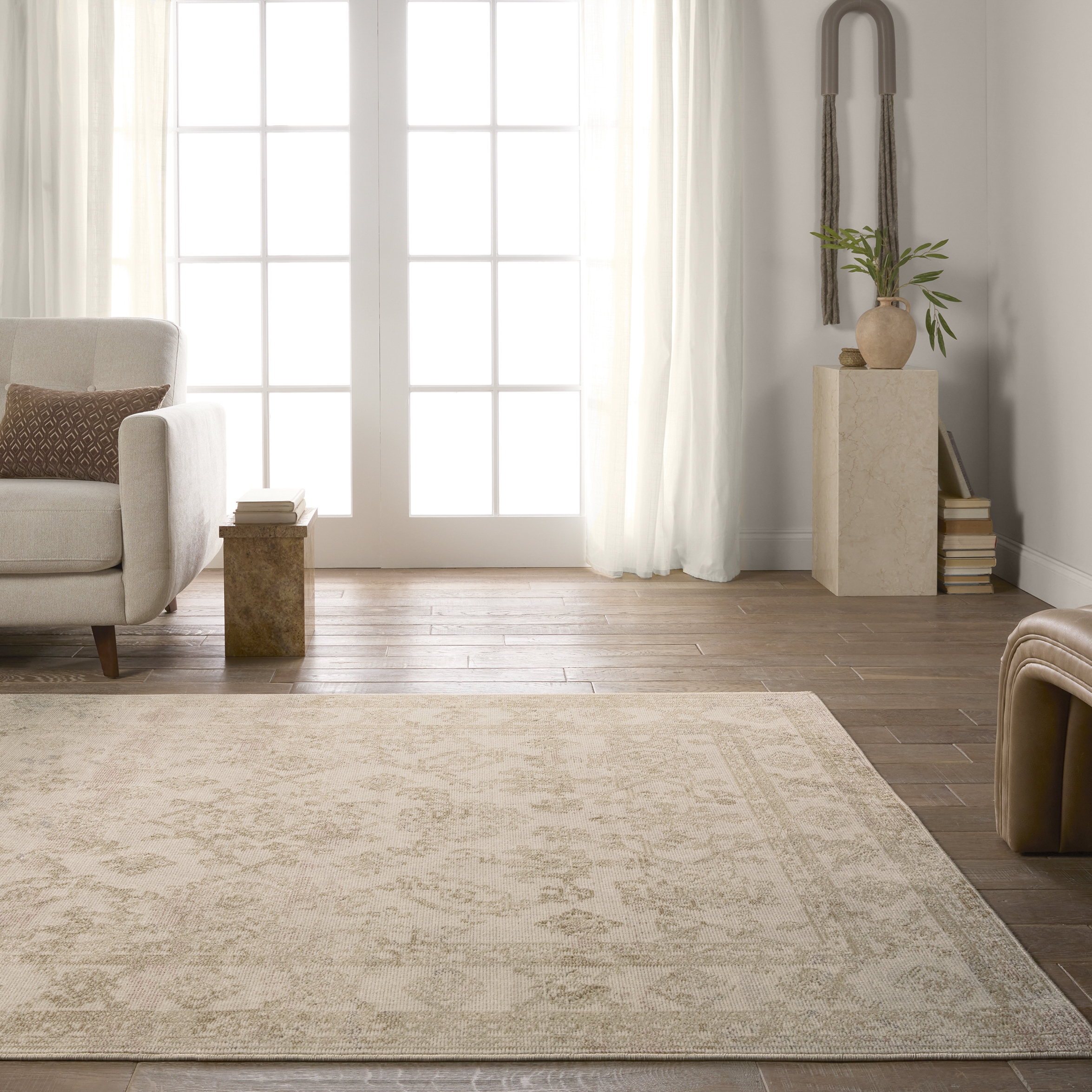 Vibe by Salerno Indoor/Outdoor Medallion Gold/ Ivory Area Rug (2'6"X4') - Image 5