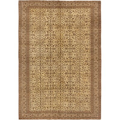 One-of-a-Kind Daron Hand-Knotted 1980s Keisari Beige/Brown 6'2" x 9'1" Wool Area Rug - Image 0