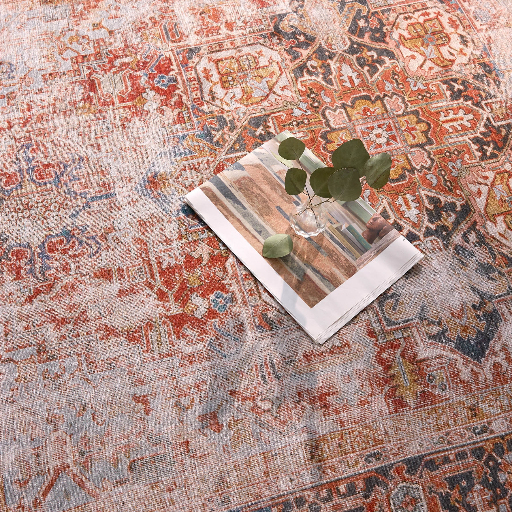 Vibe by Matias Medallion Rust/Navy Area Rug (5'X8') - Image 5