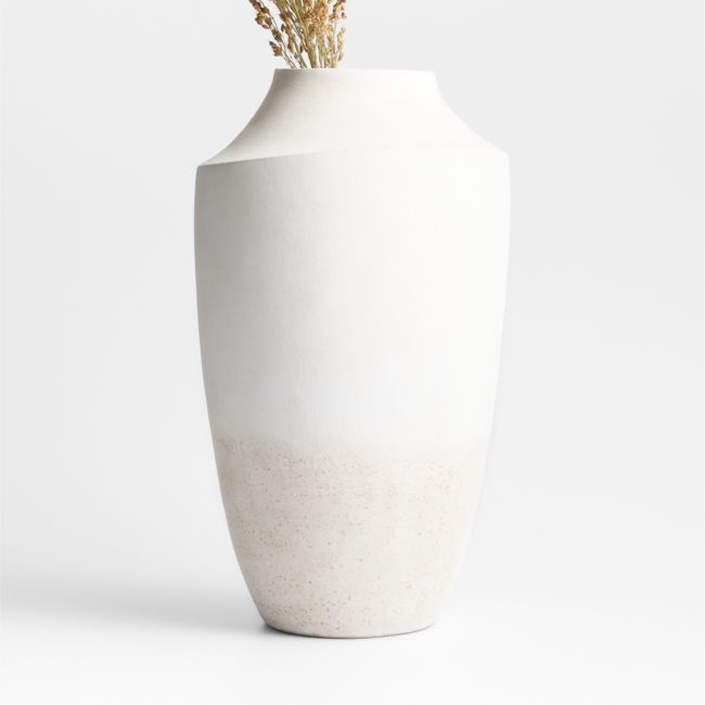 Slope White Ceramic Vase 17" - Image 0